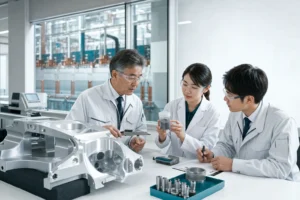 アルマイト会社と粉体受託製造会社のM&Aで技術補完を確認する技術者